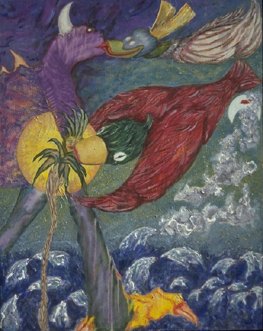 'Kissing In California' - photo of painting by Nick Applebee